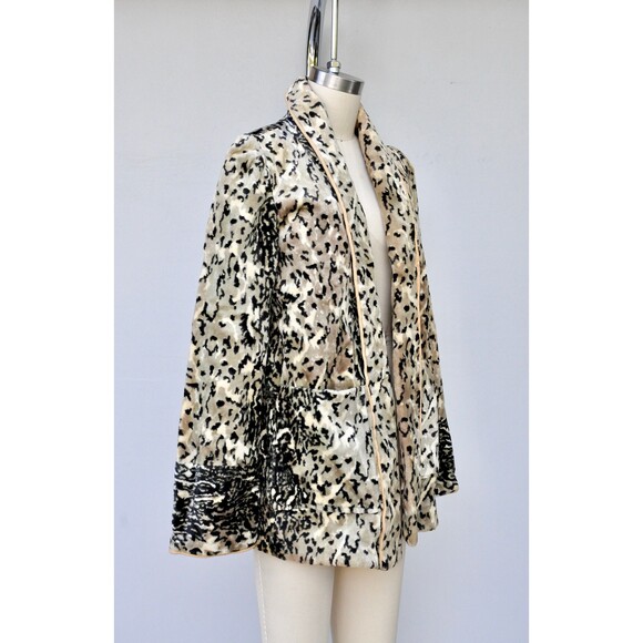 Vintage Faux Fur Leopard Jacket Coat - Faux Fur Spotted Cheetah Leopard XXS - XS - Picture 3 of 10